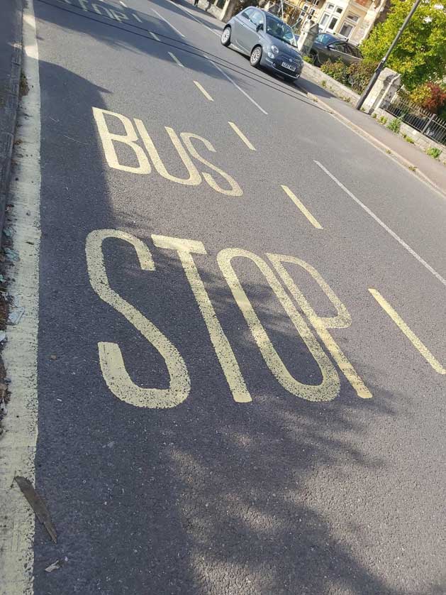 Bus stop in Bath.