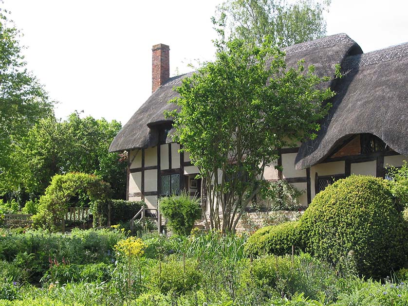 The house is off Cottage Lane in the village of Shottery about a mile from Stratford on Avon