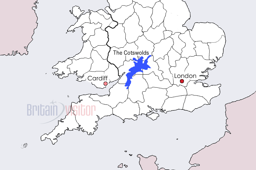 Map of the Cotswolds