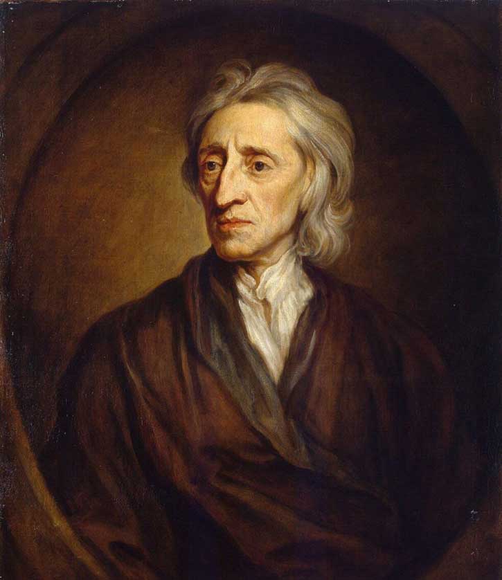 Portrait of Locke in 1697 by Godfrey Kneller.