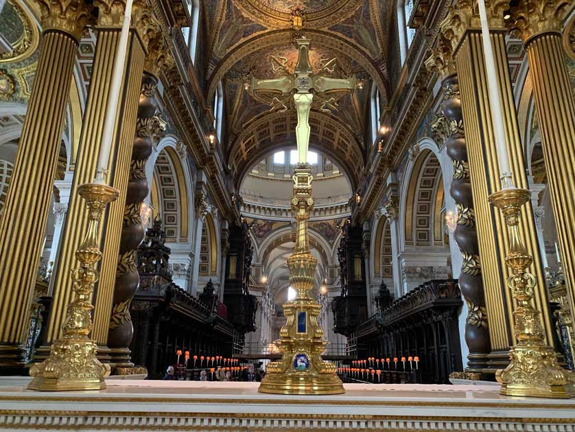 Inside the cathedral.