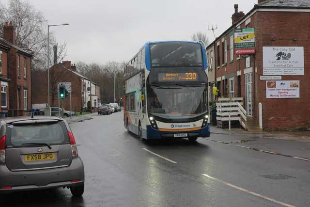 The 330 bus runs past Fred Perry's former house The 330 bus runs past Fred Perry's former house