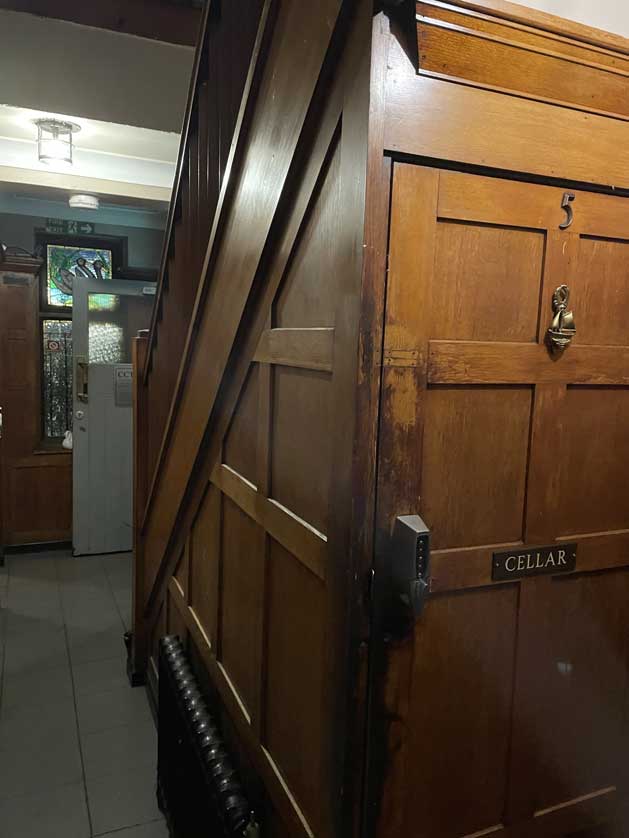 Door to the beer cellar.