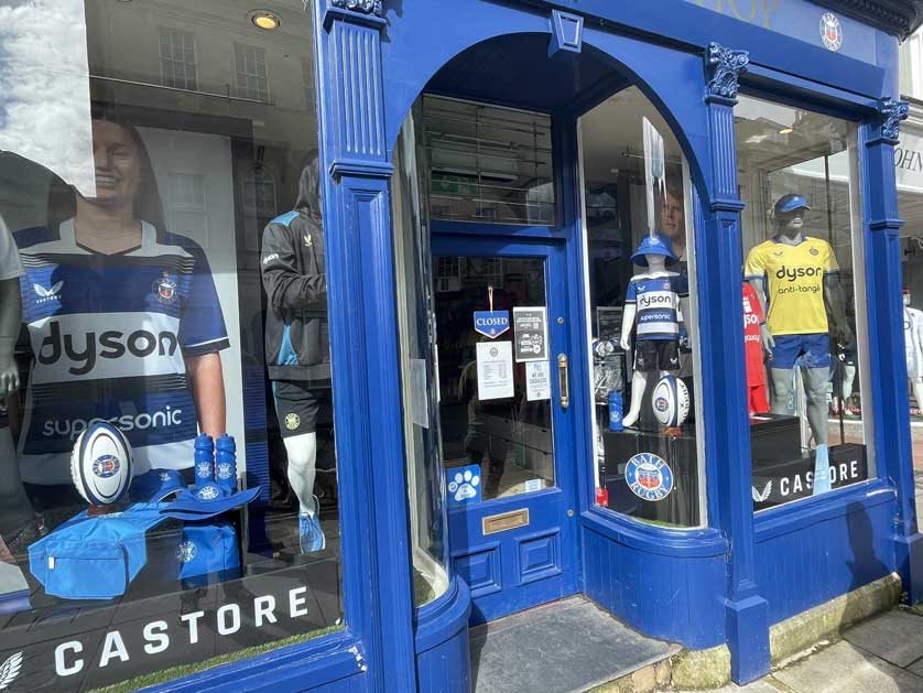 Pick up a shirt at Bath Rugby Shop.