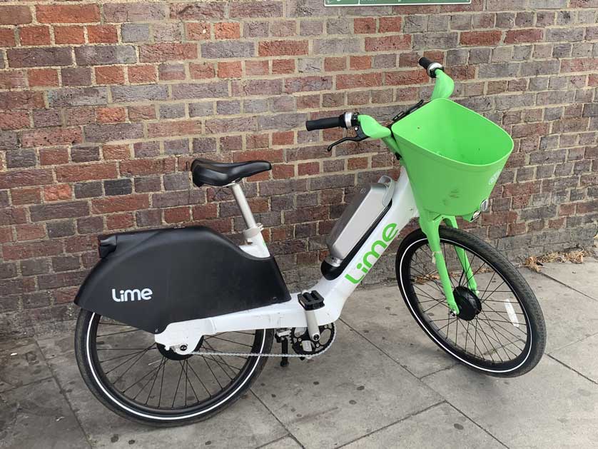 A Lime e-bike in London.