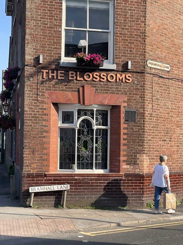 The Blossoms is a former coaching house on Buxton Road (A6) in Stockport.