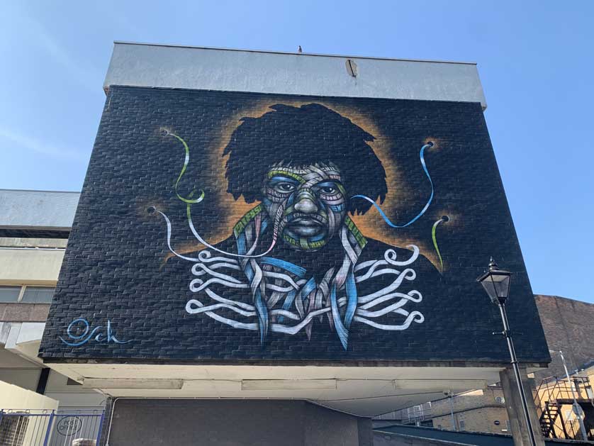 Jimi Hendrix mural by Otto Schade.