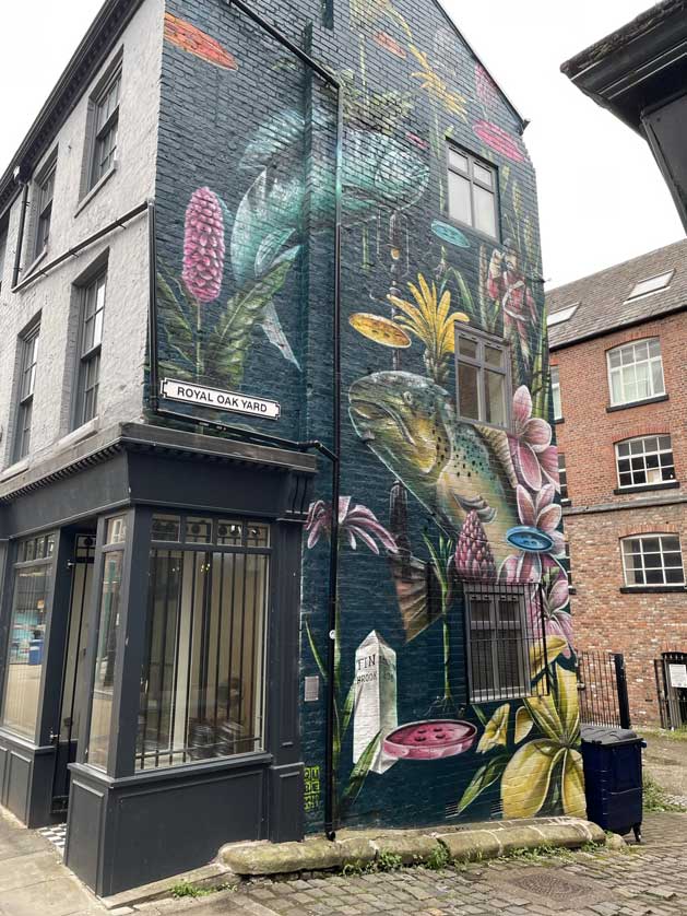 Mural by Qubek at Royal Oak Yard, Underbanks, Stockport.