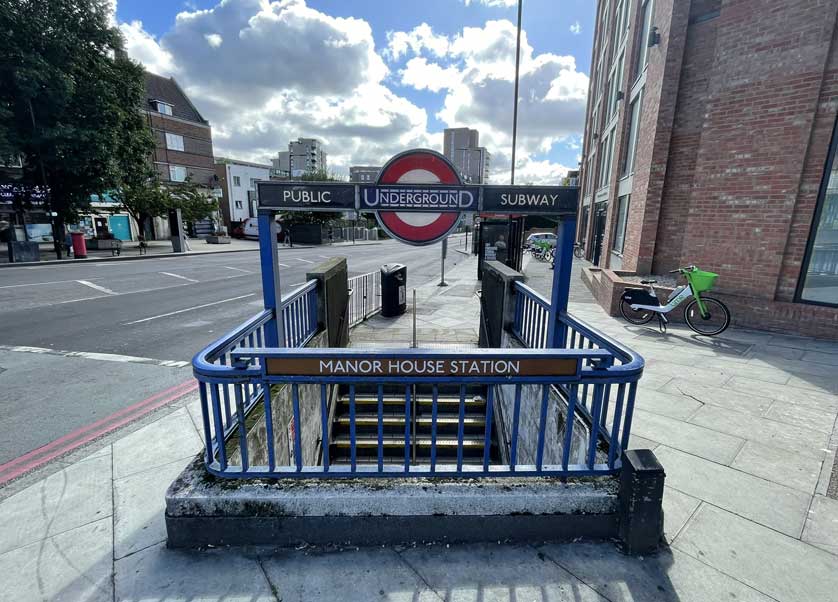 Manor House tube station on the Piccadilly Line.